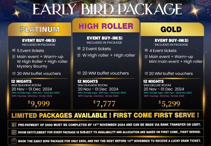 Early-Bird-Package Won Poker Cup - Won Poker Cup II 2024